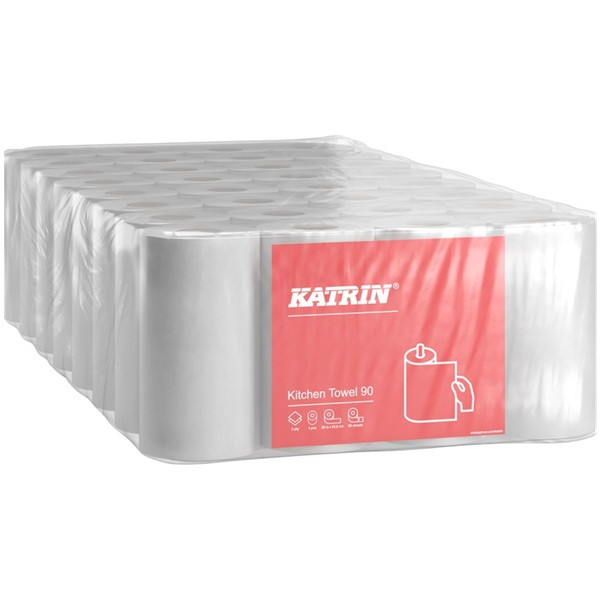 Hushållspapper 2-lag | Katrin Basic Kitchen | 90m | 32 rullar  360202 - 1