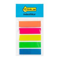 Indexflik 45mm x 12mm | 123ink | 5 färger | 25st x 5⭐ 21050C 300816