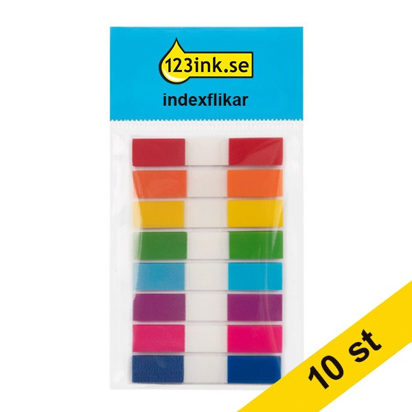 Indexflik 45mm x 12mm | 123ink | 8 färger | 20st x 8 | 10st⭐ 301377 - 1