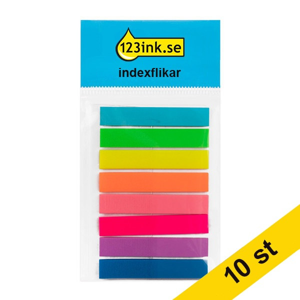 Indexflik 45mm x 8mm | 123ink | 8 färger | 20st x 8 | 10st 301376 - 1