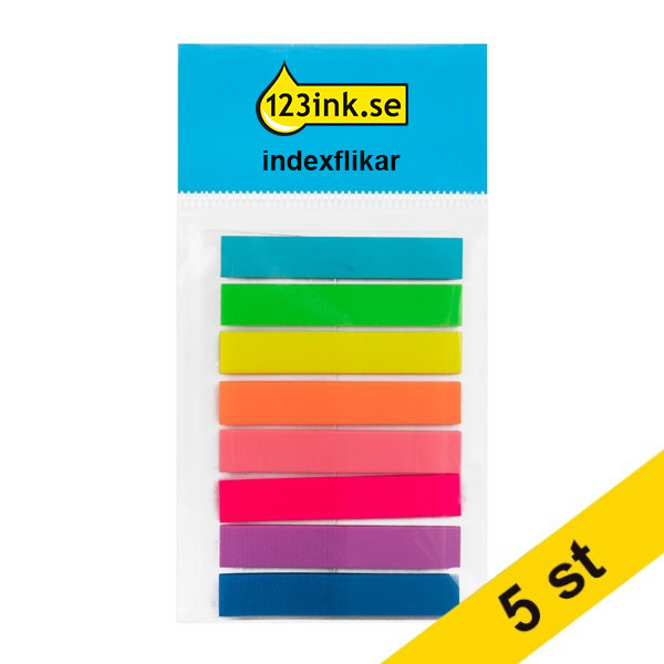 Indexflik 45mm x 8mm | 123ink | 8 färger | 20st x 8 | 5st  301083 - 1