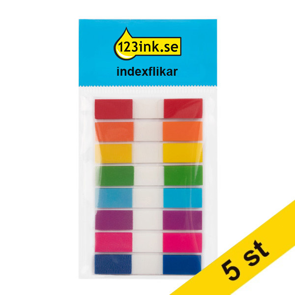 Indexflik 45mm x 8mm | 123ink | 8 färger | 20st x 8 | 5st 301086 - 1