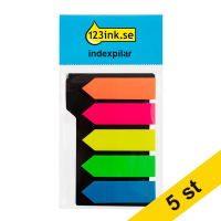Indexpil 45mm x 12mm | 123ink | 5 färger | 25st x 5 | 5st⭐  301085