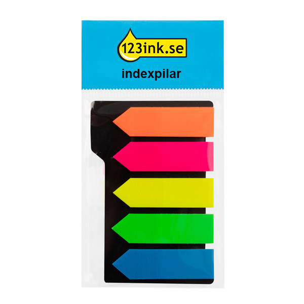 Indexpil 45mm x 12mm | 123ink | 5 färger | 25st x 5 26072C 300817 - 1