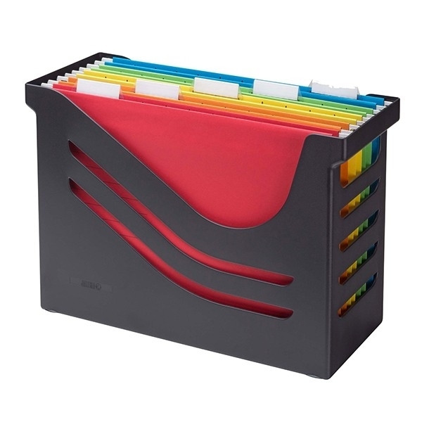 Jalema Arkivbox för hängmappar inkl fem färgade hängmappar A4 | Jalema Re-Solution | svart | 1st 2658026998 234641 - 1