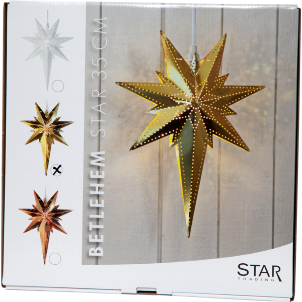 Julstjärna av metall | 35cm | Betlehem mässing [Star Trading] 711-00 500680 - 5