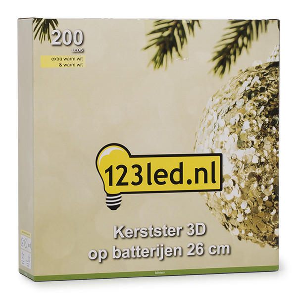 Julstjärna batteridriven | 26cm | svart [123ink] LDR07285 - 5