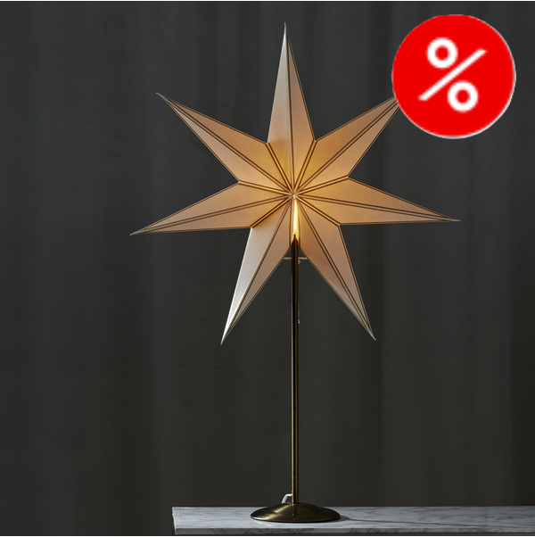 Julstjärna på fot (papper) 80cm | Nicolas vit [Star Trading]⭐ 502208 - 1