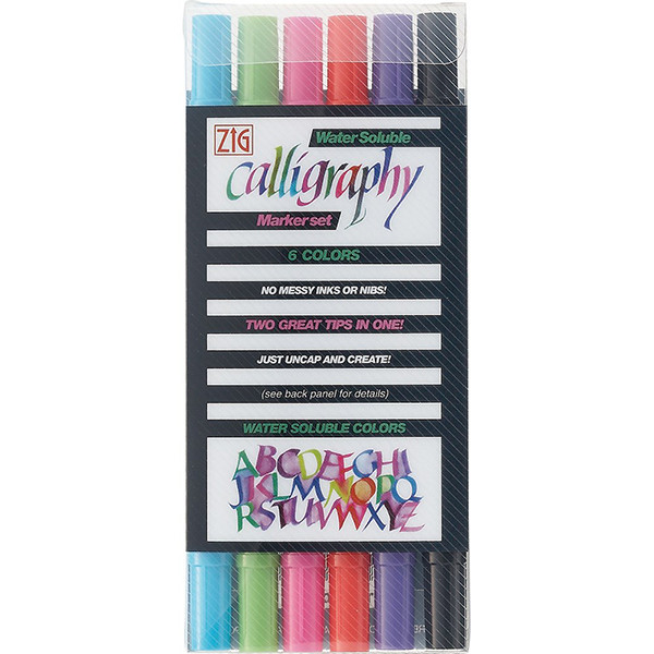 Kalligrafipenna 2.0/3.5mm | ZIG II TC-3100 | sorterade färger | 6st TC-3100/6VAD 360453 - 1