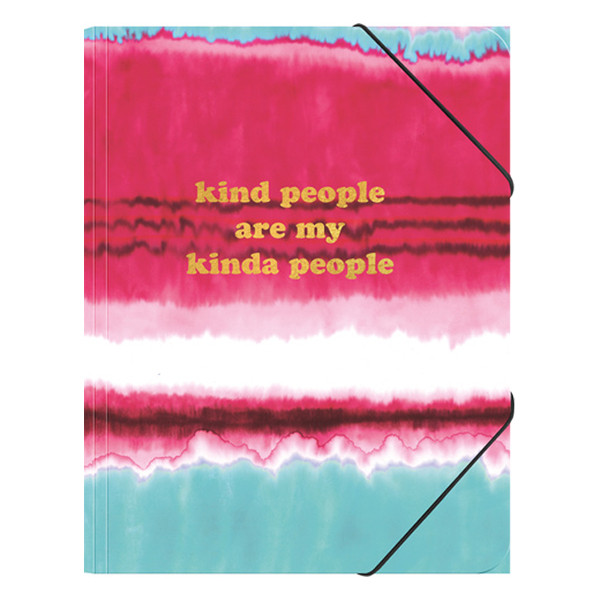 Kangaro Gummibandsmapp A4+ | Kangaro Pink Mint Retro | tie-dye tryck K-21212 206881 - 1