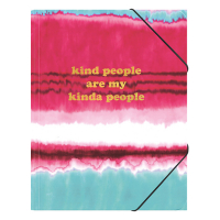 Kangaro Gummibandsmapp A4+ | Kangaro Pink Mint Retro | tie-dye tryck K-21212 206881