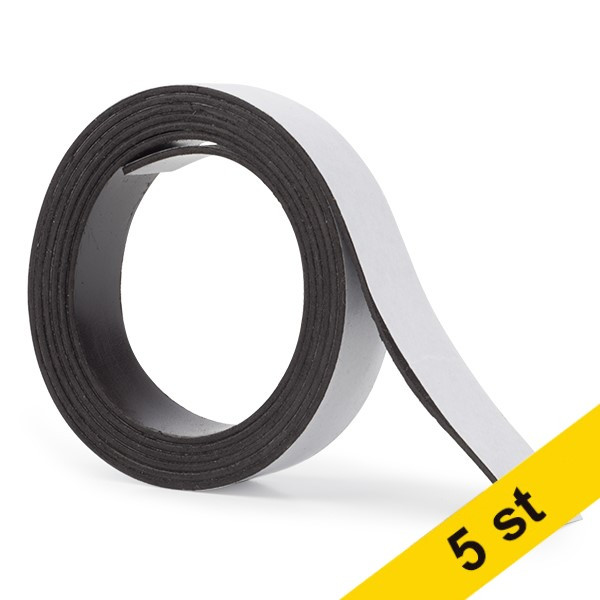 Kangaro Magnettejp självhäftande 1,25cm x 1m | Kangaro svart 5st  056773 - 1