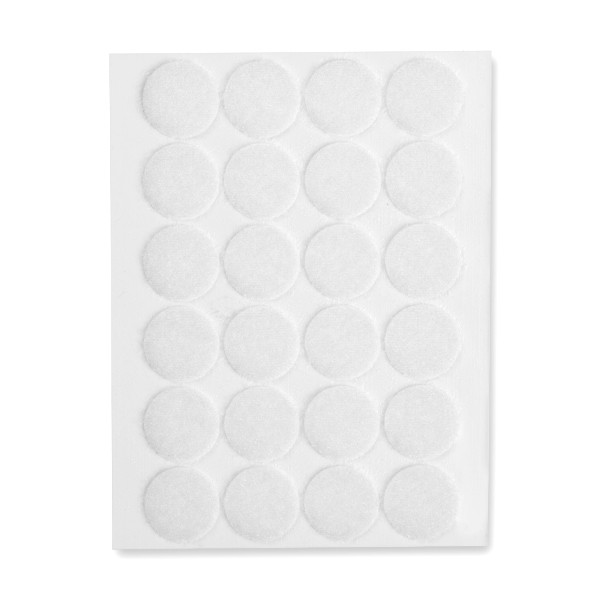 Kardborre Ø20mm vit (självhäftande) | 123ink | 24st K-5062C 302185 - 1