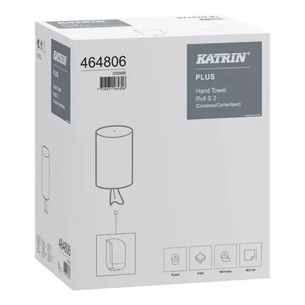 Katrin Handtorkrulle Plus S S2 Coreless 59,9m | 12st förpackningar 360229 - 2
