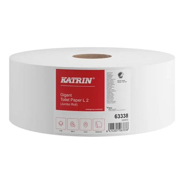 Toalettpapper 2-lag | 380m | Katrin Gigant L2 | vit | 6st SE200915 - 1