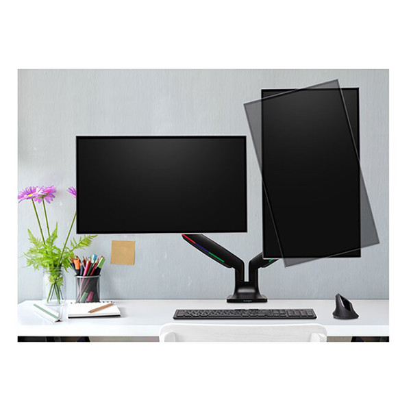Monitorarm för 2 monitorer | Kensington Smartfit | svart (med klämma) 230158 - 6