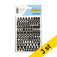 Klistermärken bokstäver | svart | 123ink | 280st | 3 förpackningar