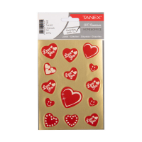 Klistermärken hjärtan | röd/guld | Tanex | 2x 14st TNX-353 404141
