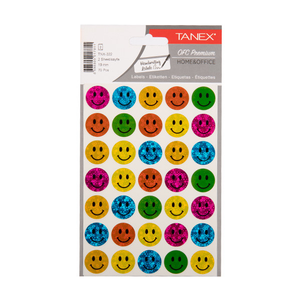 Klistermärken holografiska smiley | sorterade | Tanex | 2x 35st TNX-322 404129 - 1