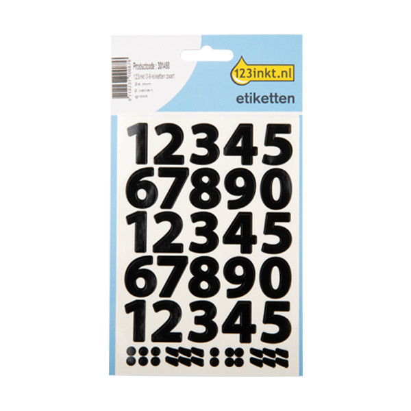 Klistermärken siffror | svart | 123ink | 74st⭐ 3785C 301498 - 1