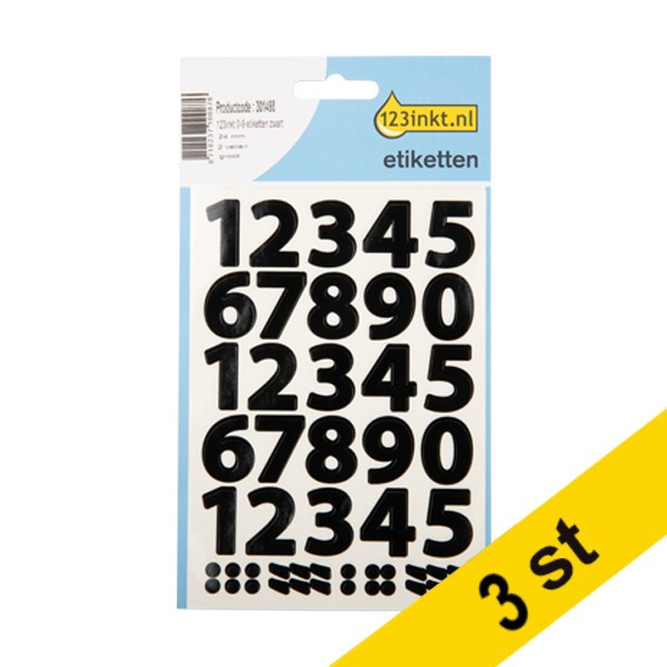 Klistermärken siffror | svart | 123ink | 74st x3⭐ 301532 - 1