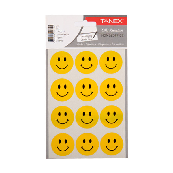 Klistermärken smiley | gul | Tanex | 2x 12st TNX-313 404127 - 1