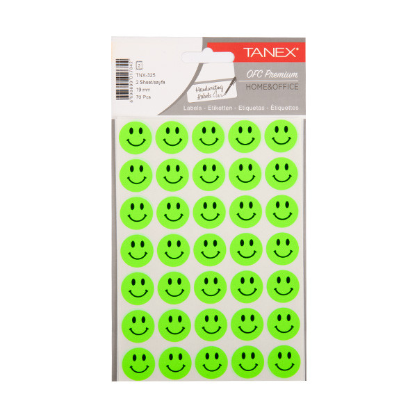 Klistermärken smiley | neongrön | Tanex | 2x 35st TNX-325 404131 - 1