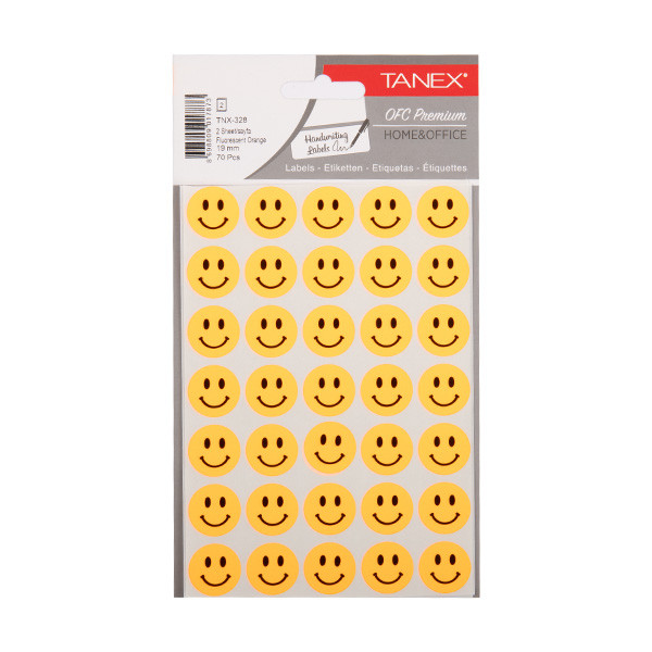 Klistermärken smiley | neonorange | Tanex | 2x 35st TNX-328 404134 - 1