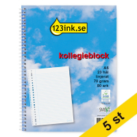 Kollegieblock A4 linjerat | 80 ark | 123ink | 5st 300590