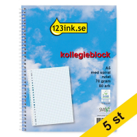 Kollegieblock A4 rutat | 80 ark | 123ink | 5st 300592