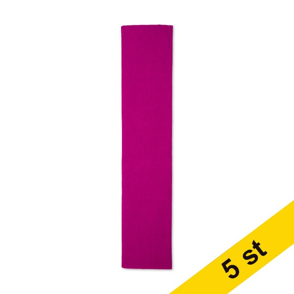 Kräppapper 250x50cm | 123ink FSC® certifierade | mörkrosa 5-pack 301703 - 1