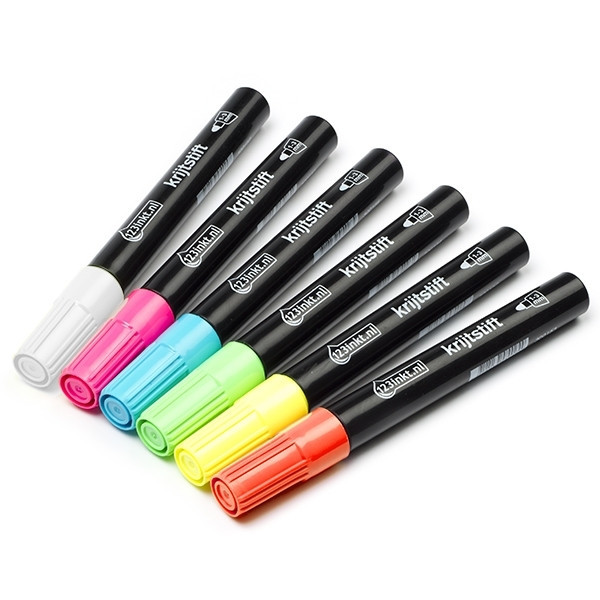 Kritpenna 1.0mm - 3.0mm | 123ink | 6 färger 300158 - 1