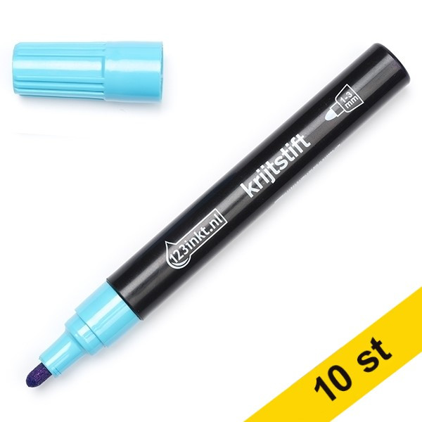 Kritpenna 1.0mm - 3.0mm | 123ink | blå | 10st  300606 - 1