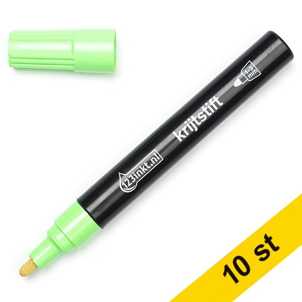 Kritpenna 1.0mm - 3.0mm | 123ink | grön | 10st  300608 - 1