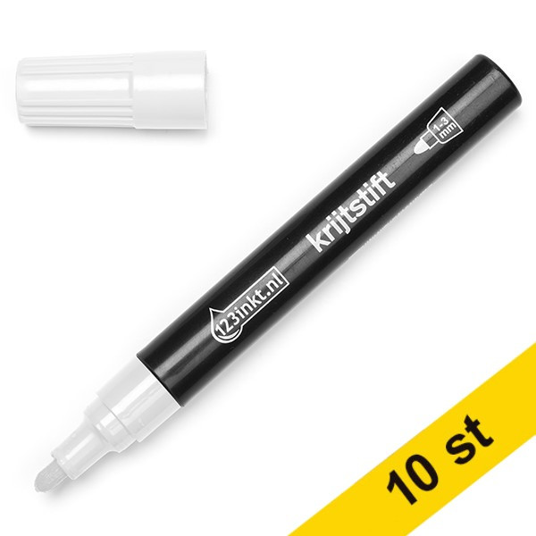 Kritpenna 1.0mm - 3.0mm | 123ink | vit | 10st  300610 - 1
