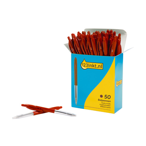 Kulspetspenna | 123ink | röd | 50st 302076 - 2