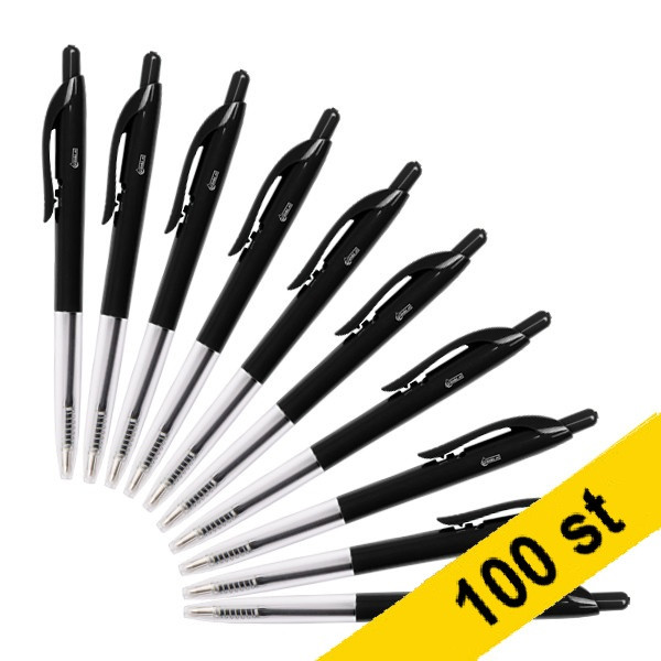 Kulspetspenna | 123ink | svart | 100st 302079 - 1