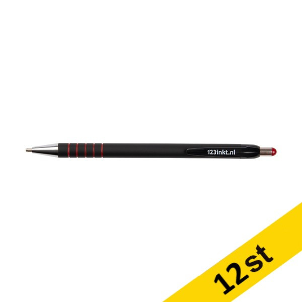 Kulspetspenna ultraslät | 123ink | röd | 12st  301670 - 1