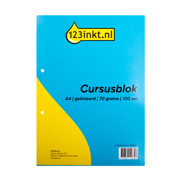 Kursblock A4 linjerat | 100 ark | 70g | 123ink 302234 - 1