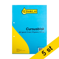 Kursblock A4 rutat | 100 ark | 5mm | 123ink | 5st  302233