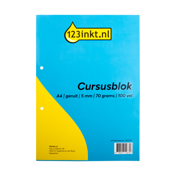 Kursblock A4 rutat | 100 ark | 5mm | 123ink 01538C 302232 - 1
