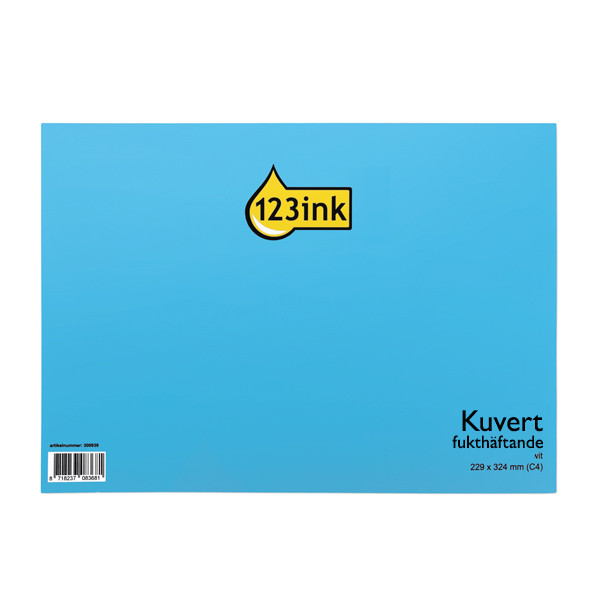 Kuvert C4 vit fukthäftade | sidoöppning | 123ink 10st 123-203080-10 203080-10C 209070 300939 - 1