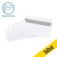 Kuvert C5/6 vit självhäftande | toppöppning | 123ink 50st 300917