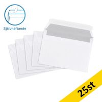 Kuvert C6 vit självhäftande | toppöppning | 123ink 25st 300901