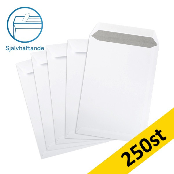 Kuvert EA4 vit självhäftande | sidoöppning | 123ink 250st 300937 - 1
