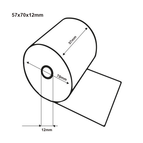 Kvittorulle 57x70x12mm | bisfenolfri | 123ink | 100st  300327 - 2