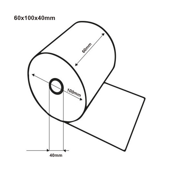 Kvittorulle 60x100x40mm | 123ink | 100st  302111 - 2