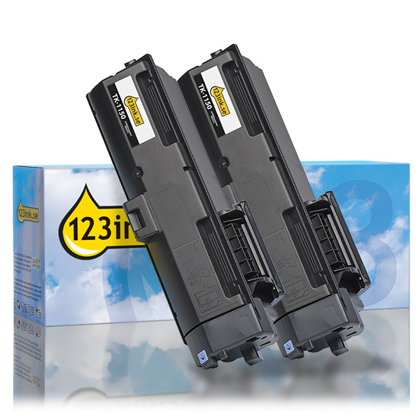 Kyocera TK-1150 svart toner 2-pack (varumärket 123ink) 094375 - 1