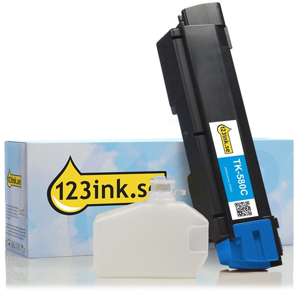 Kyocera TK-580C cyan toner (varumärket 123ink) 1T02KTCNL0C 079331 - 1