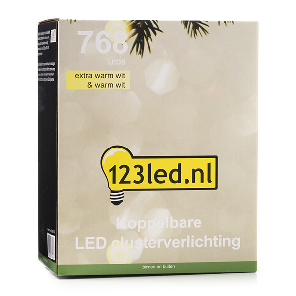Länkbar klusterslinga | extra varmvit och varmvit | 5,6m | 768 LED [123ink] LDR07143 - 6
